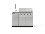 NewAge Outdoor Kitchens Outdoor Grill Island Stainless-Steel 3-Piece Cabinet Set with Sink, Grill Cabinet and Performance Grill-75343-Garage Giant 