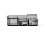 NewAge Outdoor Kitchens Stainless-Steel 5-Piece Cabinet Set with Sink, Bar, Grill Cabinet, Platinum Griddle and Countertop-74965-Garage Giant 