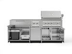 NewAge Outdoor Kitchens Stainless Steel 6-Piece Cabinet Set with Platinum Grill, Dual Side Burner, Bar and Grill Cabinet and Stainless Steel Countertop.-71548-Garage Giant 