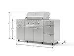 NewAge Outdoor Kitchens Outdoor Grill Island Stainless-Steel 6-Piece Cabinet Set with Casters and 3-Drawer, Grill Cabinet, Performance Grill, Side Burner, Countertop-74878-Garage Giant 