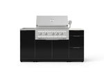 NewAge Outdoor Kitchens Outdoor Grill Island Aluminum 5-Piece Cabinet Set with Sink, 3 Drawer, Grill Cabinet, Platinum Grill and Stainless Steel Countertop - (Natural Gas) 
