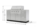 NewAge Outdoor Kitchens Outdoor Grill Island Stainless-Steel 5-Piece Cabinet Set with Sink, 3 Drawer, Grill Cabinet, Performance Grill and Stainless Steel Countertop-74762-Garage Giant 