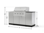 NewAge Outdoor Kitchens Outdoor Grill Island Stainless-Steel 5-Piece Cabinet Set with Sink, 1 Door, Grill Cabinet, Performance Grill and Stainless Steel Countertop - (Natural Gas) 