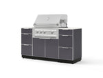 NewAge Outdoor Kitchens Outdoor Grill Island Aluminum 6-Piece Cabinet Set with 3 Drawers, Grill Cabinet, Platinum Grill and Dekton in Aeris Countertops - (Natural Gas) | Garage Giant 