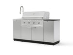 NewAge Outdoor Kitchens Outdoor Grill Island Stainless-Steel 5-Piece Cabinet Set with Sink, 1 Door, Grill Cabinet, Performance Grill and Stainless Steel Countertop - (Natural Gas) | Garage Giant 