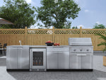 NewAge Outdoor Kitchens Stainless Steel 6-Piece Cabinet Set with Sink, Bar, Grill Cabinet, Performance Grill, Countertop and Fridge-66355-Garage Giant 
