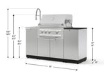NewAge Outdoor Kitchens Outdoor Grill Island Stainless-Steel 5-Piece Cabinet Set with Sink, 1 Door, Grill Cabinet, Platinum Grill and Stainless Steel Countertop - (Natural Gas) 