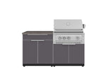 NewAge Outdoor Kitchens Aluminum 4-Piece Cabinet Set with Bar, Grill Cabinet, Platinum Grill, and Countertop-71727-Garage Giant 