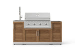 NewAge Outdoor Kitchens Outdoor Grill Island Stainless-Steel Louvered Doors 5-Piece Cabinet Set with Sink, 1 Door, Grill Cabinet, Performance Grill and Stainless Steel Countertop - (Liquid Propane) 