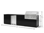 NewAge Outdoor Kitchens Aluminum 7-Piece Cabinet Set with 3-Drawer, Bar, Grill Cabinet, Performance Grill, Countertops and Stainless Steel Door Fridge-73571-Garage Giant 