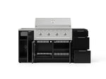 NewAge Outdoor Kitchens Outdoor Grill Island Aluminum 5-Piece Cabinet Set with Sink, 3 Drawer, Grill Cabinet, Performance Grill and Stainless Steel Countertop - (Natural Gas) 