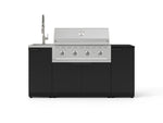 NewAge Outdoor Kitchens Outdoor Grill Island Stainless-Steel 5-Piece Cabinet Set with Sink, 1 Door, Grill Cabinet, Performance Grill and Stainless Steel Countertop - (Liquid Propane) 