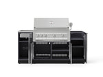 NewAge Outdoor Kitchens Outdoor Grill Island Aluminum 5-Piece Cabinet Set with Sink, 1 Door, Grill Cabinet, Platinum Grill and Stainless Steel Countertop - (Liquid Propane) 