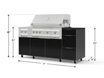 NewAge Outdoor Kitchens Outdoor Grill Island Aluminum 6-Piece Cabinet Set with Casters and 3-Drawer, Grill Cabinet, Platinum Grill, Dual Side Burner and Dekton in Sirius Countertop - (Liquid Propane) 
