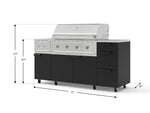 NewAge Outdoor Kitchens Outdoor Grill Island Stainless-Steel 6-Piece Cabinet Set with Casters and 3-Drawer, Grill Cabinet, Performance Grill, Side Burner, Countertop 