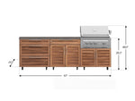 NewAge Outdoor Kitchens Stainless Steel 5-Piece Cabinet Set with Casters and 3 Drawer, Bar, Grill Cabinet, Platinum Grill, Countertop-72633-Garage Giant 