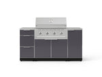 NewAge Outdoor Kitchens Outdoor Grill Island Aluminum 6-Piece Cabinet Set with 1 Door, 3 Drawer, Grill Cabinet, Performance Grill and Countertops 