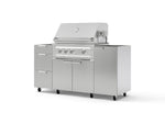 NewAge Outdoor Kitchens Outdoor Grill Island Stainless-Steel 5-Piece Cabinet Set with Casters 1 Door, 3 Drawer, Grill Cabinet and Platinum Grill - (Liquid Propane) | Garage Giant 