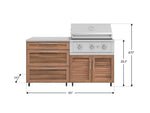 NewAge Outdoor Kitchens Stainless Steel 4-Piece Cabinet Set with Casters and 3 Drawer, Grill Cabinet, Performance Grill, Countertop-72222-Garage Giant 