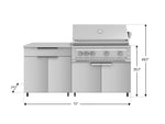 NewAge Outdoor Kitchens Stainless Steel 4-Piece Cabinet Set with Caster and Bar, Grill Cabinet, Performance Grill, and Countertop-72425-Garage Giant 