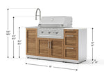 NewAge Outdoor Kitchens Outdoor Grill Island Stainless-Steel Louvered Doors 5-Piece Cabinet Set with Sink, 3 Drawer, Grill Cabinet, Performance Grill and Stainless Steel Countertop - (Natural Gas) 