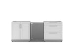 NewAge Outdoor Kitchens Stainless Steel 3-Piece Cabinet Set with 3-Drawer, 2-Door Cabinet and Stainless Steel Door Fridge-71538-Garage Giant 