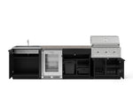 NewAge Outdoor Kitchens Stainless Steel 6-Piece Cabinet Set with Sink, Bar, Grill Cabinet, Performance Grill, Countertop and Glass Door Fridge-73818-Garage Giant 