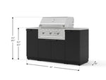 NewAge Outdoor Kitchens Outdoor Grill Island Stainless-Steel 5-Piece Cabinet Set with Sink, 1 Door, Grill Cabinet, Performance Grill and Stainless Steel Countertop 