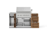 NewAge Outdoor Kitchens Outdoor Grill Island Stainless-Steel Louvered 5-Piece Cabinet Set with Sink, 3 Drawer, Grill Cabinet, Platinum Grill and Stainless Steel Countertop - (Liquid Propane) 