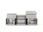 NewAge Outdoor Kitchens Stainless-Steel Louvered Doors 6-Piece Cabinet Set with Base, Grill Cabinet, Platinum Griddle and Countertop-74978-Garage Giant 