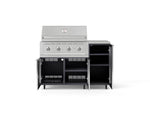 NewAge Outdoor Kitchens Outdoor Grill Island Aluminum 4-Piece Cabinet Set with Casters and 1 Door, Grill Cabinet, Performance Grill, Countertop 