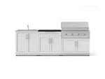 NewAge Outdoor Kitchens Stainless-Steel 5-Piece Cabinet Set with Bar, Sink, Grill Cabinet, Performance Grill, and Countertop-73398-Garage Giant 