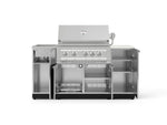 NewAge Outdoor Kitchens Outdoor Grill Island Stainless-Steel 5-Piece Cabinet Set with Sink, 1 Door, Grill Cabinet, Platinum Grill and Stainless Steel Countertop - (Natural Gas) 