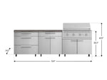 NewAge Outdoor Kitchens Stainless Steel 5-Piece Cabinet Set with Casters and 3 Drawer, Bar, Grill Cabinet, Performance Grill, Countertop-72617-Garage Giant 