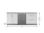 NewAge Outdoor Kitchens Stainless Steel 5-Piece Cabinet Set with 3-Drawer, 2-Door Cabinet, Countertops and Fridge-71540-Garage Giant 