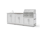 NewAge Outdoor Kitchens Stainless-Steel 5-Piece Cabinet Set with Bar, Sink, Grill Cabinet, Performance Grill, and Countertop-73435-Garage Giant 