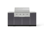 NewAge Outdoor Kitchens Outdoor Grill Island Aluminum 6-Piece Cabinet Set with 1 Door, Grill Cabinet, Performance Grill and Countertops-74607-Garage Giant 