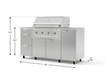 NewAge Outdoor Kitchens Outdoor Grill Island Stainless-Steel 6-Piece Cabinet Set with Casters 1 Door, 3 Drawer, Grill Cabinet, Performance Grill, Countertops 