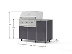 NewAge Outdoor Kitchens Outdoor Grill Island Aluminum 4-Piece Cabinet Set with Casters and 1 Door, Grill Cabinet, Performance Grill, Countertop 