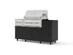 NewAge Outdoor Kitchens Outdoor Grill Island Stainless-Steel 5-Piece Cabinet Set with Casters and 3-Drawer, Grill Cabinet, Dual Side Burner and Platinum Grill - (Liquid Propane) | Garage Giant 