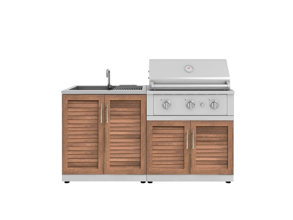 NewAge Outdoor Kitchens Stainless Steel 3-Piece Cabinet Set with Sink Cabinet and Performance Gas Grill-67285-Garage Giant