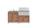 NewAge Outdoor Kitchens Stainless Steel 3-Piece Cabinet Set with Sink Cabinet and Performance Gas Grill-67285-Garage Giant 