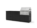 NewAge Outdoor Kitchens Stainless-Steel 5-Piece Cabinet Set with with 3-Drawer, Bar, Grill Cabinet, Platinum Grill and Countertop-73321-Garage Giant 