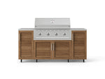 NewAge Outdoor Kitchens Outdoor Grill Island Stainless-Steel Louvered Doors 6-Piece Cabinet Set with Casters and 1 Door, Grill Cabinet, Performance Grill, Countertops-74904-Garage Giant 