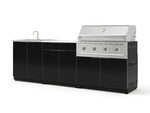 NewAge Outdoor Kitchens Aluminum 5-Piece Cabinet Set with Bar, Grill, Sink Cabinet, Performance Grill, and Countertop - (Natural Gas) | Garage Giant 