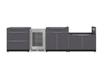 NewAge Outdoor Kitchens Aluminum 4-Piece Cabinet Set with 3-Drawer, Bar, Grill Cabinet and Fridge-66551-Garage Giant 