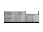 NewAge Outdoor Kitchens 4-Piece Cabinet Set in Stainless Steel with Countertops - 65101- OB Working-65101-Garage Giant 