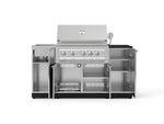 NewAge Outdoor Kitchens Outdoor Grill Island Stainless-Steel 5-Piece Cabinet Set with Sink, 1 Door, Grill Cabinet, Platinum Grill and Stainless Steel Countertop - (Liquid Propane) 