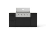 NewAge Outdoor Kitchens Outdoor Grill Island Stainless-Steel 6-Piece Cabinet Set with 1 Door, 3 Drawer, Grill Cabinet, Performance Grill and Dekton in Aeris Countertops - (Natural Gas) 