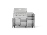 NewAge Outdoor Kitchens Outdoor Grill Island Stainless-Steel 4-Piece Cabinet Set with Casters and 1 Door, Grill Cabinet, Performance Grill, Countertop 